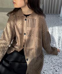 feepur | 【ハンドウォッシャブル】パターンクロシェニットシャツ(カーディガン/ボレロ)