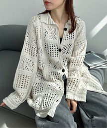 feepur | 【ハンドウォッシャブル】パターンクロシェニットシャツ(カーディガン/ボレロ)