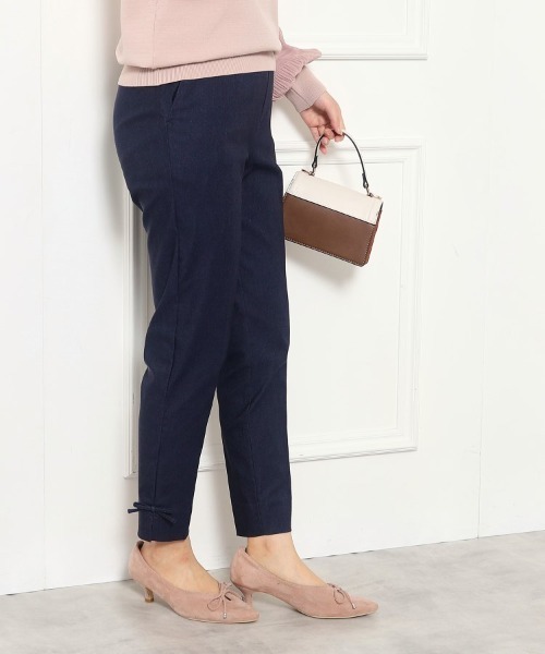 couture brooch（クチュールブローチ）の「【ラクチンきれい見えパンツ】リボンハイパーストレッチパンツ（その他パンツ・レディース・ネイビー/ブラック系1/ライトグレー/ブラック/ダークオリーブ/ブラック系7/ネイビー系・36/38/42/34/40）」の7枚目の写真