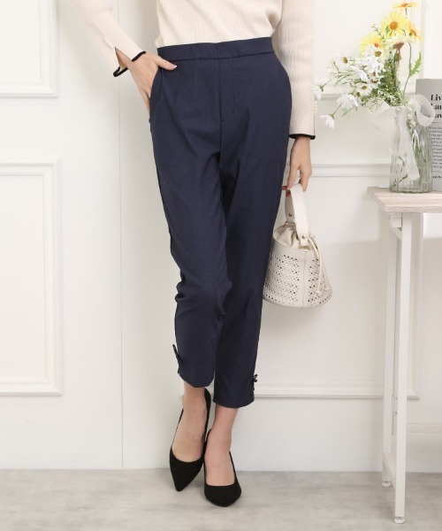 couture brooch（クチュールブローチ）の「【ラクチンきれい見えパンツ】リボンハイパーストレッチパンツ（その他パンツ・レディース・ネイビー/ブラック系1/ライトグレー/ブラック/ダークオリーブ/ブラック系7/ネイビー系・36/38/42/34/40）」の6枚目の写真