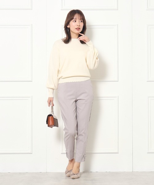 couture brooch（クチュールブローチ）の「【ラクチンきれい見えパンツ】リボンハイパーストレッチパンツ（その他パンツ・レディース・ネイビー/ブラック系1/ライトグレー/ブラック/ダークオリーブ/ブラック系7/ネイビー系・36/38/42/34/40）」の8枚目の写真