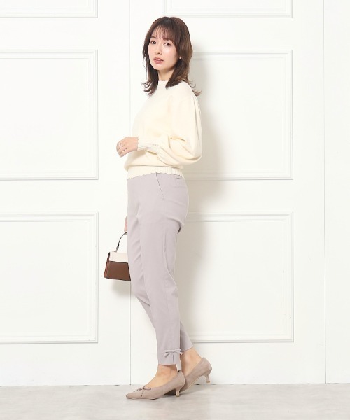 couture brooch（クチュールブローチ）の「【ラクチンきれい見えパンツ】リボンハイパーストレッチパンツ（その他パンツ・レディース・ネイビー/ブラック系1/ライトグレー/ブラック/ダークオリーブ/ブラック系7/ネイビー系・36/38/42/34/40）」の9枚目の写真