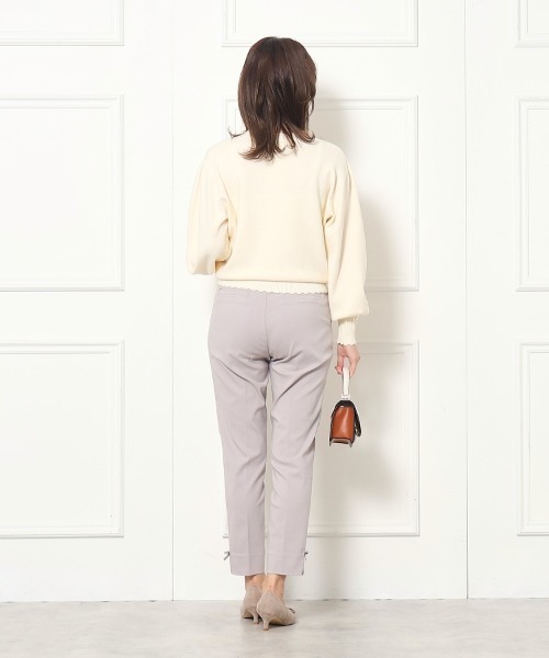 couture brooch（クチュールブローチ）の「【ラクチンきれい見えパンツ】リボンハイパーストレッチパンツ（その他パンツ・レディース・ネイビー/ブラック系1/ライトグレー/ブラック/ダークオリーブ/ブラック系7/ネイビー系・36/38/42/34/40）」の10枚目の写真