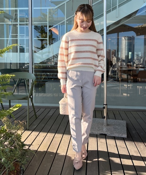 couture brooch（クチュールブローチ）の「【ラクチンきれい見えパンツ】リボンハイパーストレッチパンツ（その他パンツ・レディース・ネイビー/ブラック系1/ライトグレー/ブラック/ダークオリーブ/ブラック系7/ネイビー系・36/38/42/34/40）」の12枚目の写真