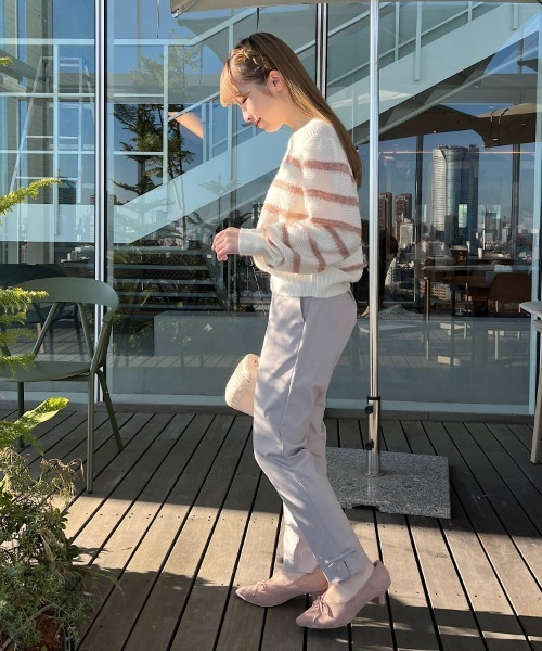 couture brooch（クチュールブローチ）の「【ラクチンきれい見えパンツ】リボンハイパーストレッチパンツ（その他パンツ・レディース・ネイビー/ブラック系1/ライトグレー/ブラック/ダークオリーブ/ブラック系7/ネイビー系・36/38/42/34/40）」の13枚目の写真