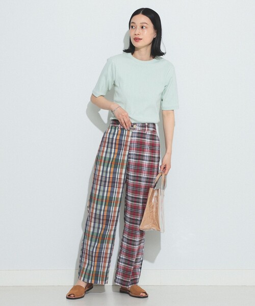 BEAMS BOY（ビームスボーイ）の「BEAMS BOY / マドラス チェック クレイジー スラックス（スラックス・レディース・ネイビー/レッド・1/0）」の4枚目の写真