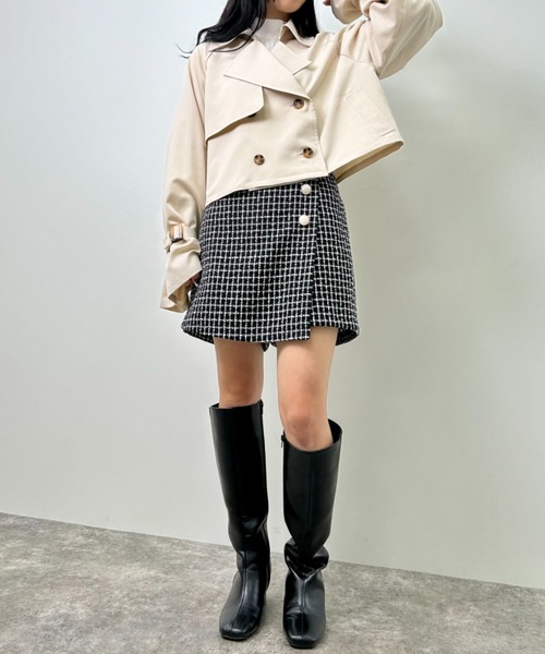 INGNI（イング）の「ショート丈トレンチコート（トレンチコート・レディース・ライトベージュ/ラベンダー/ベージュ・M）」の5枚目の写真