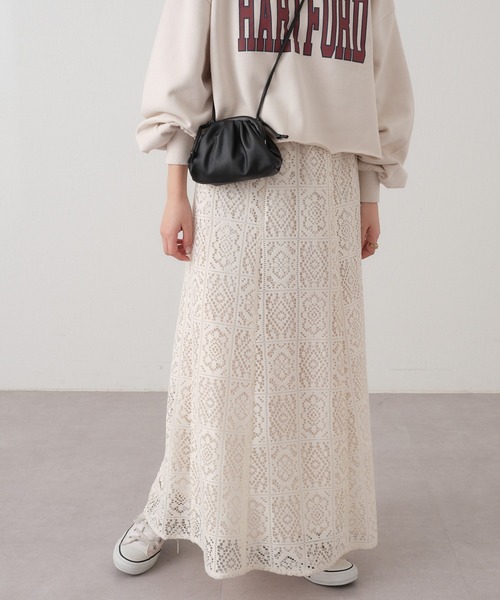 CIAOPANIC TYPY(チャオパニックティピー)の「ボックスレーススカート(スカート・レディース・ブラック/オフホワイト・ONE SIZE)」の16枚目の写真