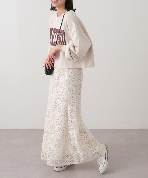 CIAOPANIC TYPY(チャオパニックティピー)の「ボックスレーススカート(スカート・レディース・ブラック/オフホワイト・ONE SIZE)」の6枚目の写真