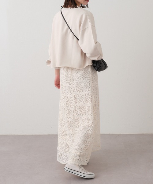 CIAOPANIC TYPY(チャオパニックティピー)の「ボックスレーススカート(スカート・レディース・ブラック/オフホワイト・ONE SIZE)」の4枚目の写真