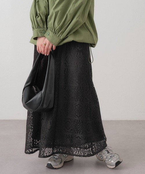 CIAOPANIC TYPY(チャオパニックティピー)の「ボックスレーススカート(スカート・レディース・ブラック/オフホワイト・ONE SIZE)」の21枚目の写真