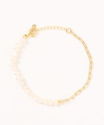 MUSES（ミューズ）の「”MUSES" 4x6mm淡水パールチェーンブレスレット　【淡水パールxシルバー925】（ブレスレット）」