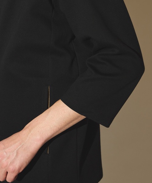 UNION STATION（ユニオンステーション）の「カットカルゼ7分袖ボタンレスカーディガン（カーディガン/ボレロ・メンズ・ブラック/ネイビー/ベージュ・LL/M/L）」の12枚目の写真