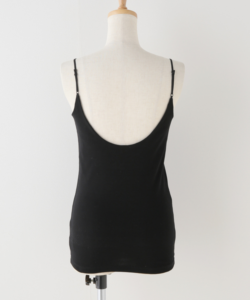 SLOBE IENA(スローブイエナ)の「パット付きバックオープンキャミ(キャミソール・レディース・ブラック/チャコールグレー/ベージュ・FREE)」の13枚目の写真