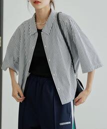 coen | コットンレーヨンクロップドシャツ(シャツ/ブラウス)