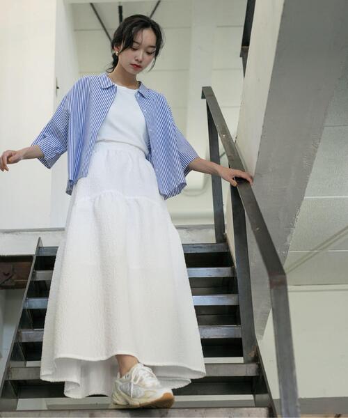 coen(コーエン)の「コットンレーヨンクロップドシャツ(シャツ/ブラウス・レディース・ホワイト/その他1/ブラック/その他2・L/M)」の6枚目の写真
