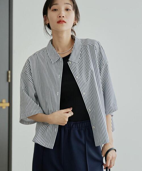 coen(コーエン)の「コットンレーヨンクロップドシャツ(シャツ/ブラウス・レディース・ホワイト/その他1/ブラック/その他2・L/M)」の20枚目の写真