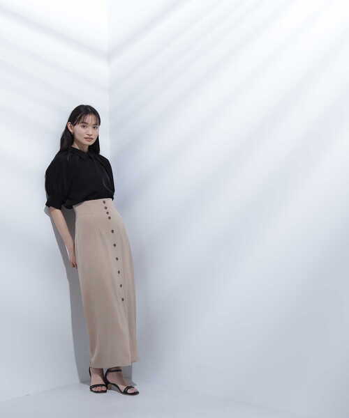 NATURAL BEAUTY BASIC(ナチュラルビューティーベーシック)の「◇シャツカラーボリュームスリーブブラウス(シャツ/ブラウス・レディース・ブラック/オフホワイト/ピンク・SMALL/MEDIUM)」の5枚目の写真