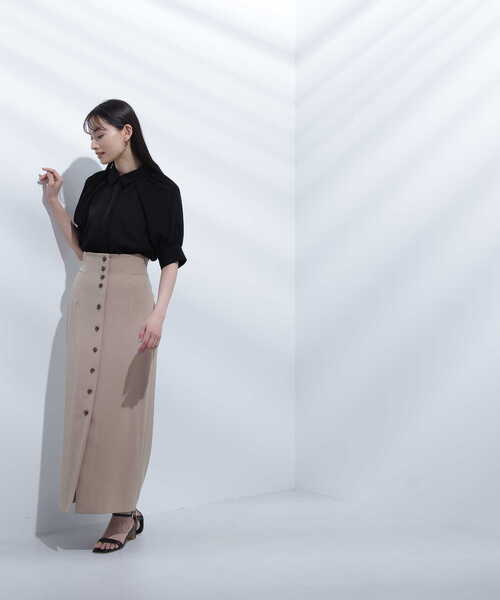NATURAL BEAUTY BASIC(ナチュラルビューティーベーシック)の「◇シャツカラーボリュームスリーブブラウス(シャツ/ブラウス・レディース・ブラック/オフホワイト/ピンク・SMALL/MEDIUM)」の9枚目の写真