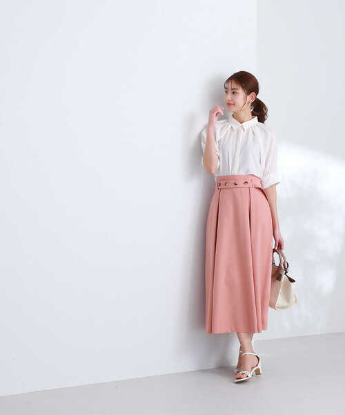 NATURAL BEAUTY BASIC(ナチュラルビューティーベーシック)の「◇シャツカラーボリュームスリーブブラウス(シャツ/ブラウス・レディース・ブラック/オフホワイト/ピンク・SMALL/MEDIUM)」の16枚目の写真