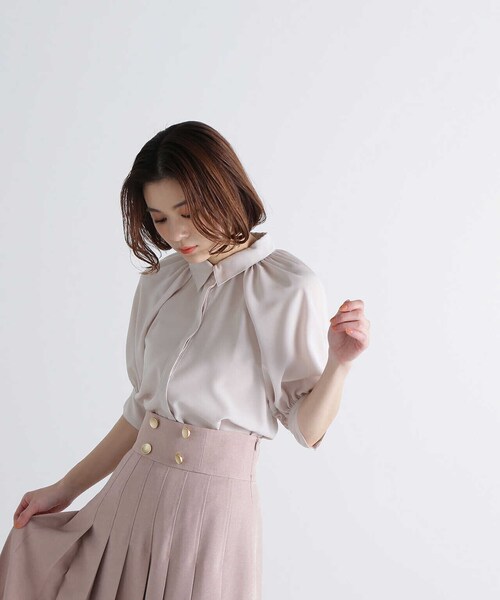 NATURAL BEAUTY BASIC(ナチュラルビューティーベーシック)の「◇シャツカラーボリュームスリーブブラウス(シャツ/ブラウス・レディース・ブラック/オフホワイト/ピンク・SMALL/MEDIUM)」の20枚目の写真