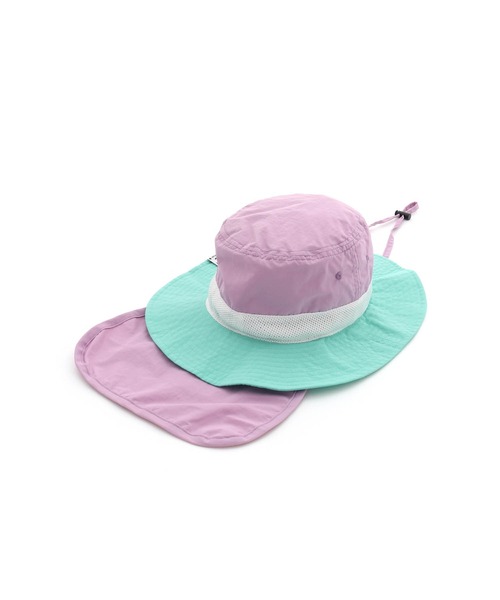 MAKE YOUR DAY（メイクユアデイ）の「日よけ付きナイロンハット（ハット・キッズ・カーキ/ラベンダー/ブルー・52/54/50/56）」の8枚目の写真