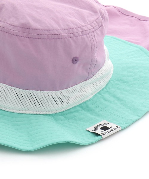 MAKE YOUR DAY（メイクユアデイ）の「日よけ付きナイロンハット（ハット・キッズ・カーキ/ラベンダー/ブルー・52/54/50/56）」の10枚目の写真