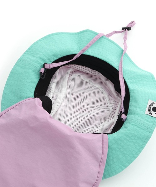 MAKE YOUR DAY（メイクユアデイ）の「日よけ付きナイロンハット（ハット・キッズ・カーキ/ラベンダー/ブルー・52/54/50/56）」の14枚目の写真