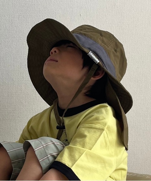 MAKE YOUR DAY（メイクユアデイ）の「日よけ付きナイロンハット（ハット・キッズ・カーキ/ラベンダー/ブルー・52/54/50/56）」の17枚目の写真