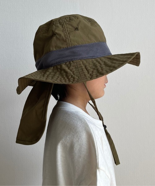 MAKE YOUR DAY（メイクユアデイ）の「日よけ付きナイロンハット（ハット・キッズ・カーキ/ラベンダー/ブルー・52/54/50/56）」の19枚目の写真
