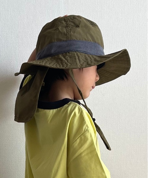 MAKE YOUR DAY（メイクユアデイ）の「日よけ付きナイロンハット（ハット・キッズ・カーキ/ラベンダー/ブルー・52/54/50/56）」の18枚目の写真