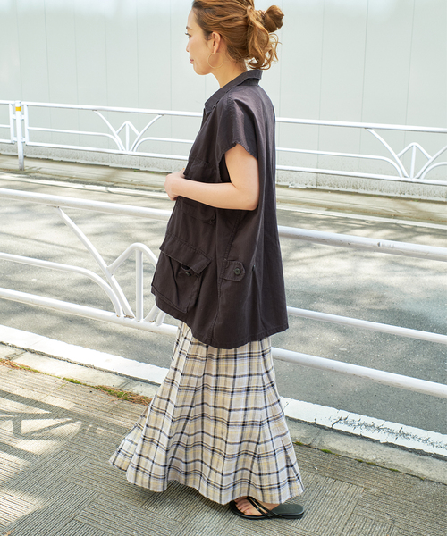 STOCKER POINT リネンコンチョレーススカート