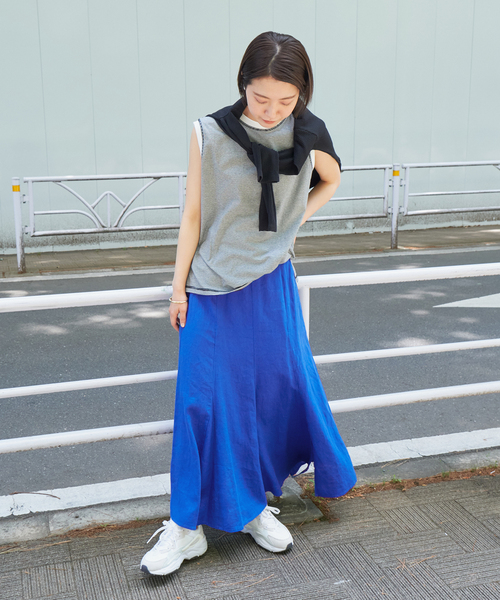 B.C STOCK（ベーセーストック）の「リネンスカート（スカート