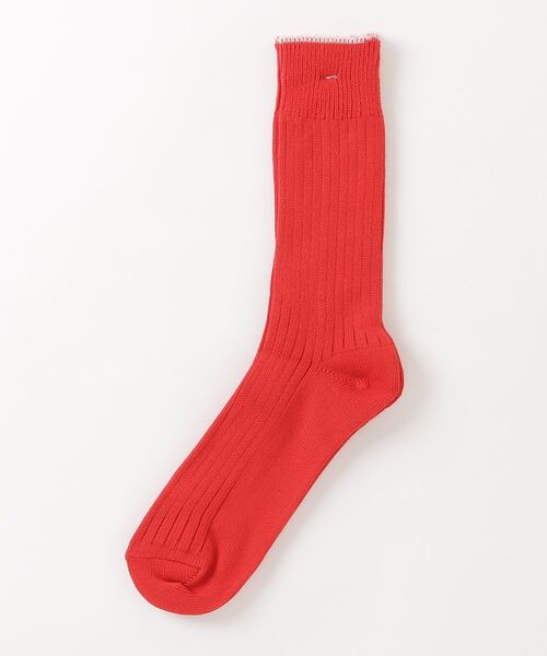 MARCOMONDE(マルコモンド)の「MARCOMONDE(マルコモンド)military cotton ribbed socks(Men)(ソックス/靴下・メンズ・チャコール/ホワイト/レッド/グレー系その他3・F)」の4枚目の写真
