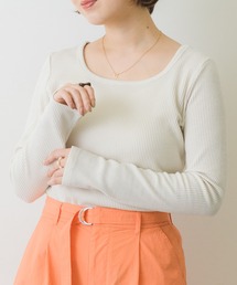 スリット袖ボタンテレコTee