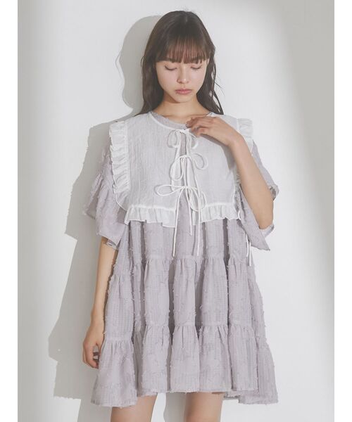 merry jenny（メリージェニー）の「スクエアシアーカラー（付け襟・レディース・ブラック/オフホワイト・FREE）」の4枚目の写真