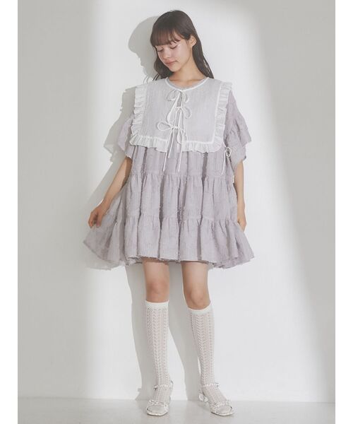 merry jenny（メリージェニー）の「スクエアシアーカラー（付け襟・レディース・ブラック/オフホワイト・FREE）」の7枚目の写真