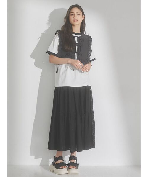 merry jenny（メリージェニー）の「スクエアシアーカラー（付け襟・レディース・ブラック/オフホワイト・FREE）」の12枚目の写真