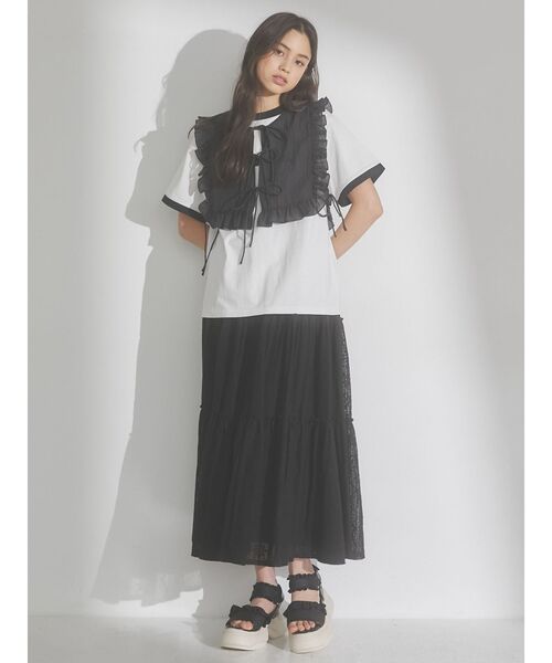 merry jenny（メリージェニー）の「スクエアシアーカラー（付け襟・レディース・ブラック/オフホワイト・FREE）」の13枚目の写真