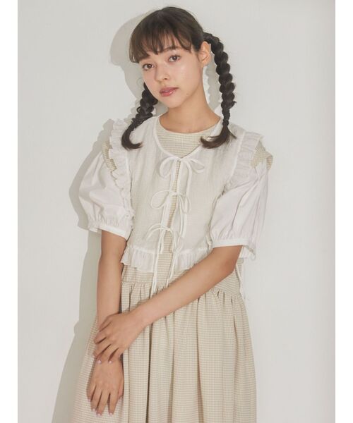 merry jenny（メリージェニー）の「スクエアシアーカラー（付け襟・レディース・ブラック/オフホワイト・FREE）」の14枚目の写真