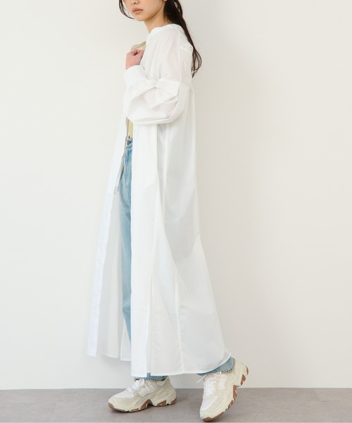 ECRIRE（エクリール）の「【nanaコラボ】前後2wayスタンドカラーシャツワンピース（シャツワンピース・レディース・ブラック/オフホワイト/カーキ/ピンク・M/L）」の11枚目の写真