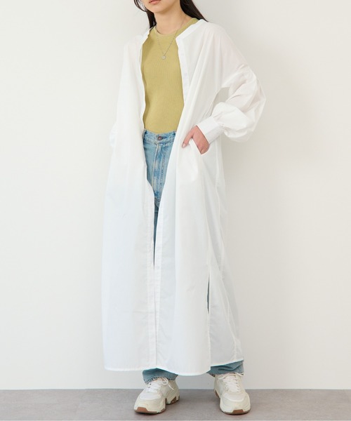 ECRIRE（エクリール）の「【nanaコラボ】前後2wayスタンドカラーシャツワンピース（シャツワンピース・レディース・ブラック/オフホワイト/カーキ/ピンク・M/L）」の10枚目の写真