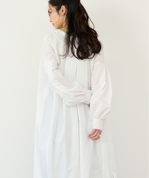 ECRIRE（エクリール）の「【nanaコラボ】前後2wayスタンドカラーシャツワンピース（シャツワンピース・レディース・ブラック/オフホワイト/カーキ/ピンク・M/L）」の14枚目の写真