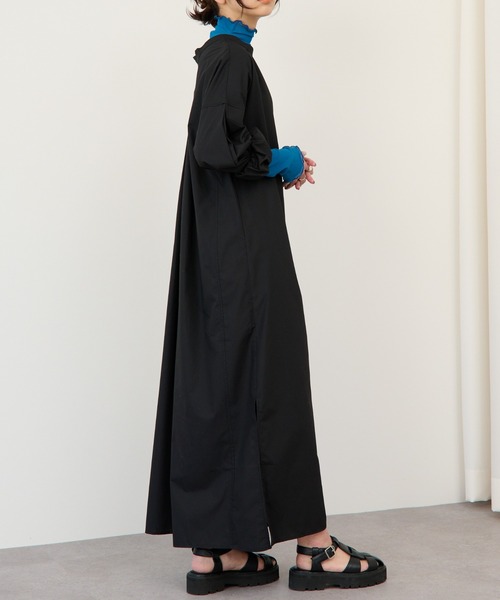 ECRIRE（エクリール）の「【nanaコラボ】前後2wayスタンドカラーシャツワンピース（シャツワンピース・レディース・ブラック/オフホワイト/カーキ/ピンク・M/L）」の18枚目の写真