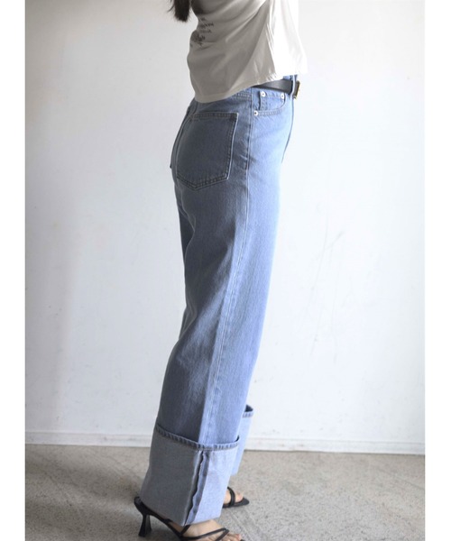 ロールアップデニムパンツ （MEKKE 低身長向け）（デニムパンツ