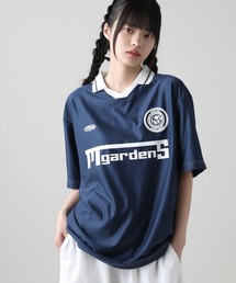 MSG | オーバーサイズ襟配色ロゴプリントゲームTシャツ　ユニフォームシャツ(Tシャツ/カットソー)