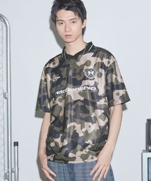 MSG（エムエスジー）の「オーバーサイズ襟配色ロゴプリントゲーム半袖Tシャツ　ユニフォームシャツ【UNISEX】（Tシャツ/カットソー）」