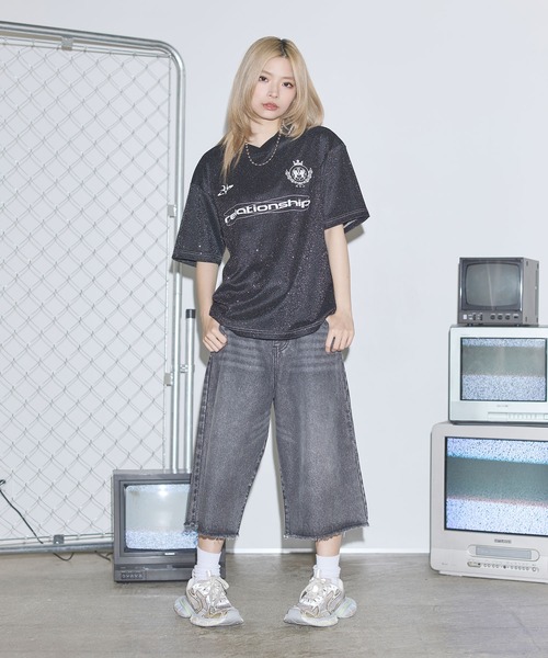 ロゴプリント 半袖シャツ Fサイズ ベージュ reca 五分袖ロゴプリントTシャツ 240207 レディース トップス