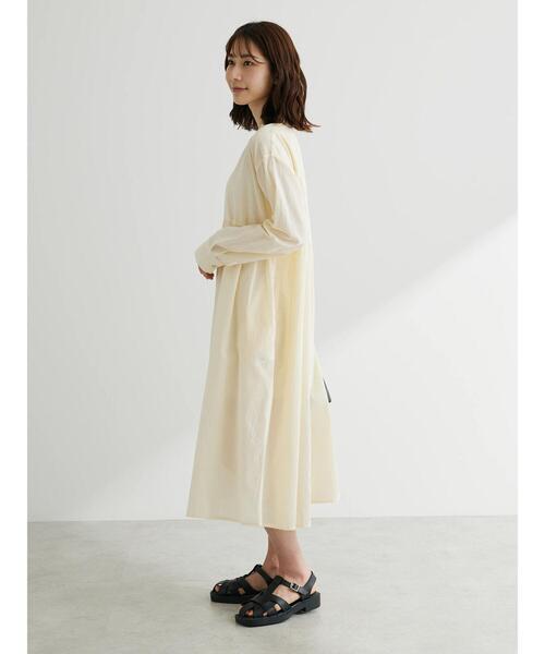 Green　Parks（グリーンパークス）の「ボリュームギャザーシャツワンピース（シャツワンピース・レディース・ラベンダー/チャコールグレー/ホワイト系その他2・FREE）」の8枚目の写真