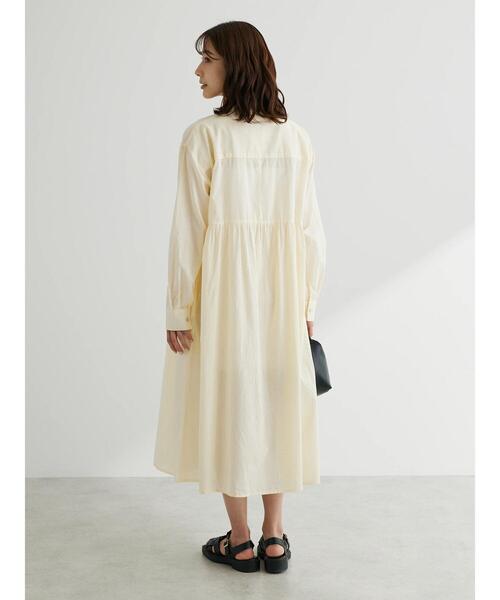 Green　Parks（グリーンパークス）の「ボリュームギャザーシャツワンピース（シャツワンピース・レディース・ラベンダー/チャコールグレー/ホワイト系その他2・FREE）」の9枚目の写真